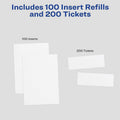 Avery Vertical Name Badge and Ticket Insertsfor Laser and Inkjet Printers, White, 1 Box, AVE8522