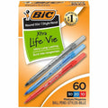 BIC Round Stic Xtra Life Ball Point Pen, Assorted, 1 Box, BICGSM609AST