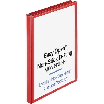 Business Source Red D-ring Binder, 12EA/CT — view 1