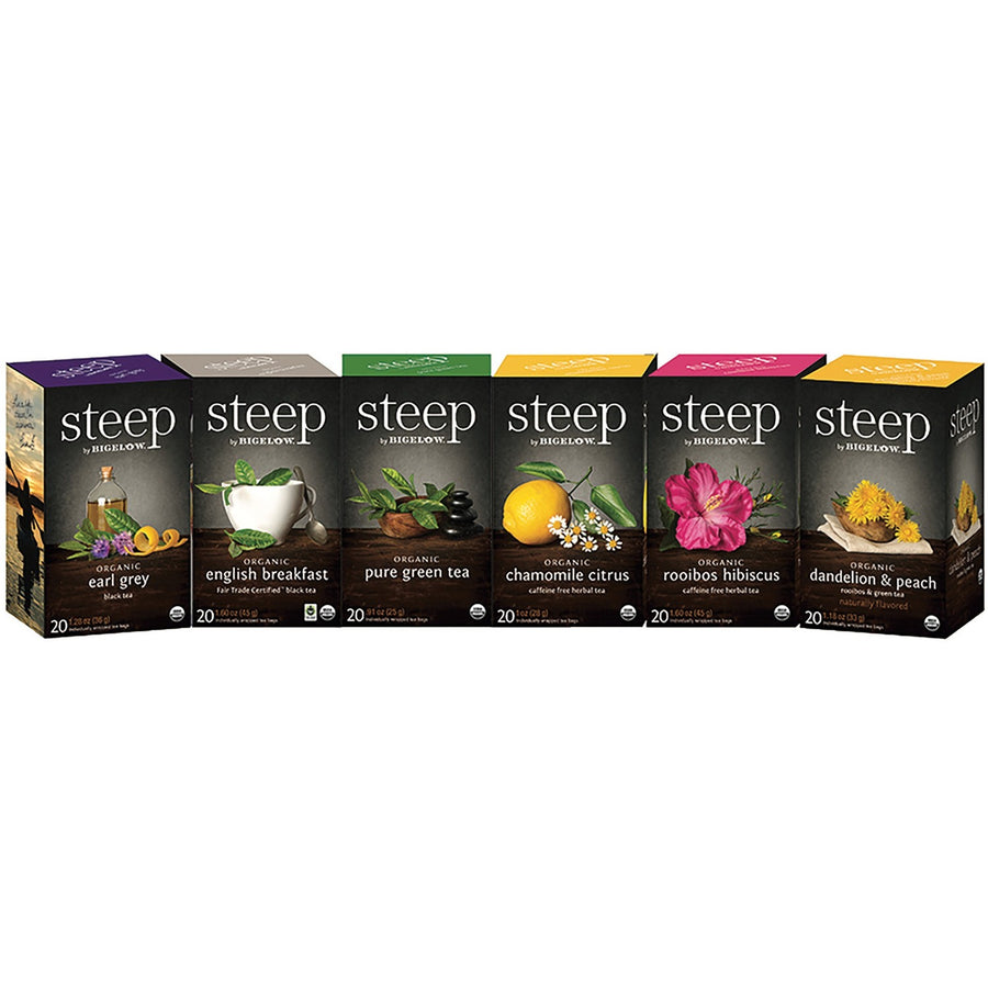 Steep by Bigelow® Organic Assorted Flavor, 20 / Carton, BTC27777