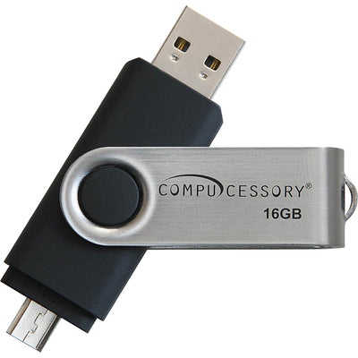 Compucessory 16GB USB 2.0 Flash Drive, Black, CCS26471