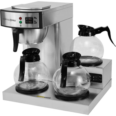 RDI-USA Coffee Pro 3-Burner Commercial Coffee Brewer, Silver, CFPCPRLG