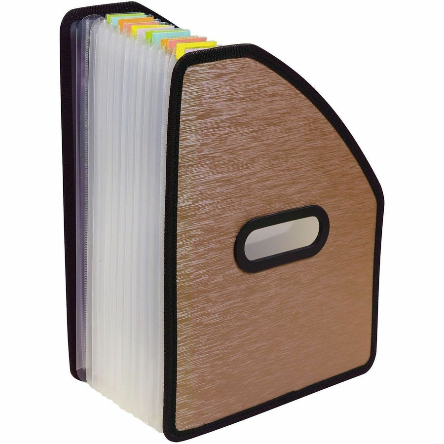 C-Line Modern Metallic Letter Expanding File, 10.25" x 3/4", Bronze, Tab Divider, CLI53316