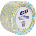 Genuine Joe 9" Printed Paper Plates, Assorted, 125 / Pack, GJO10320