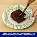 Genuine Joe 7" Printed Paper Plates, Assorted, 125 / Pack, GJO10321
