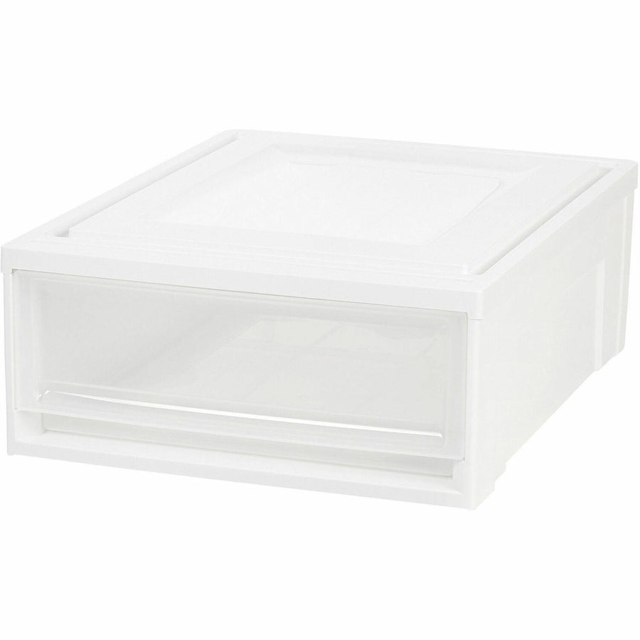 IRIS Stackable Storage Box Drawer, 15.7" x 7", White, 5.50 gal, 4 / Carton, IRS129770
