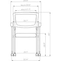 Lorell Mobile Mesh Back Nesting Chairs with Arms, 2 / Carton, LLR41845