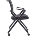 Lorell Mobile Mesh Back Nesting Chairs with Arms, 2 / Carton, LLR41845