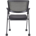 Lorell Mobile Mesh Back Nesting Chairs with Arms, 2 / Carton, LLR41845