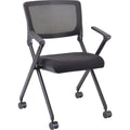 Lorell Mobile Mesh Back Nesting Chairs with Arms, 2 / Carton, LLR41845