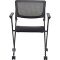 Lorell Mobile Mesh Back Nesting Chairs with Arms, 2 / Carton, LLR41845