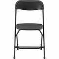 Lorell Injection-molded Folding Chairs, Black, 4 / Carton, LLR62534