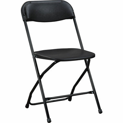 Lorell Injection-molded Folding Chairs, Black, 4 / Carton, LLR62534