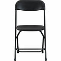 Lorell Injection-molded Folding Chairs, Black, 4 / Carton, LLR62534