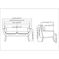 Lorell Quintessence Collection Loveseat, Gray, LLR68962