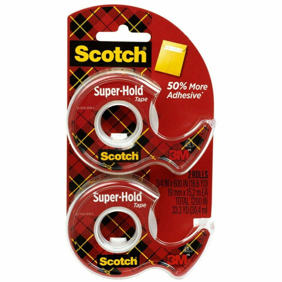 Scotch Super-Hold Tape, Translucent, 0.75", 16.67 yd, Easy to Use, 1 / Pack, MMM198DM2