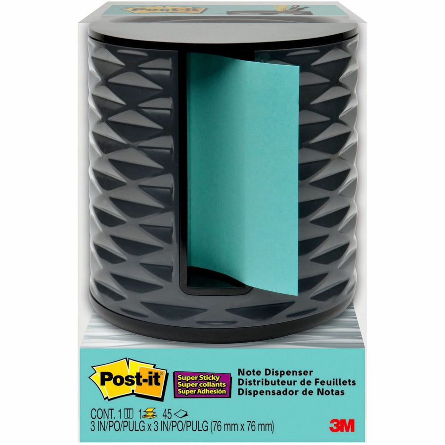 Post-it® Note Dispenser, 1.3" x 3.8", Black, MMMABS330B
