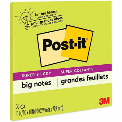 3M Post-it Super Sticky Big Notes, Green, MMMBN11G