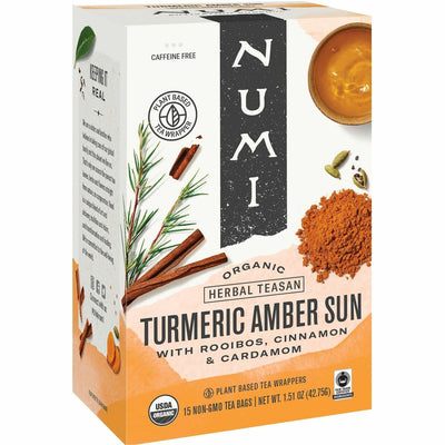 Numi Organic Turmeric Golden Tonic Amber Sun Herbal Tea Bag, 1 Box, NUM10552