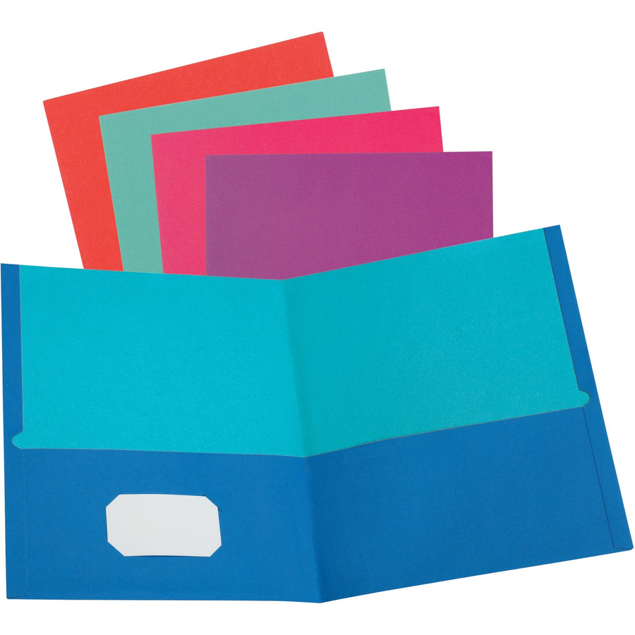 Oxford Twisted Twin Pocket Folder, 1/10" x 9.4", Assorted, 50 / Box, OXF52074