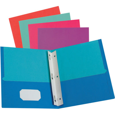 HAMELIN Oxford Letter Recycled Pocket Folder with Fastener, Assorted, 8 1/2" Width x 11" Length, 50 / Box, OXF52076