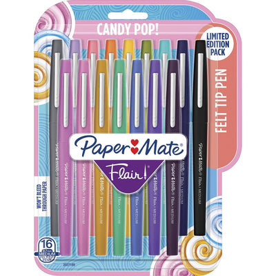 Newell Paper Mate Flair Candy Pop Pack Felt Tip Pens, 16 / Pack, PAP2027189