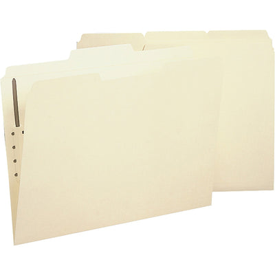Business Source 1/3 Tab Cut Legal Recycled Fastener Folder, Manila, 8 1/2" Width x 14" Length, 50 / Box — view 1