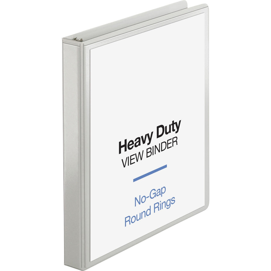Business Source Heavy-duty View Binder, White, 8 1/2" Width x 11" Length, 12EA/CT — view 1