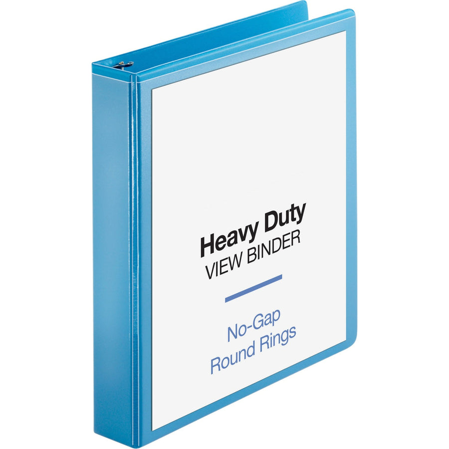 Business Source Heavy-duty View Binder, Light Blue, 8 1/2" Width x 11" Length, 12EA/CT — view 1