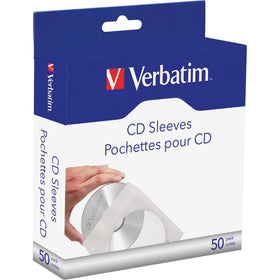 Verbatim America CD/DVD Paper Sleeves with Clear Window - 50pk Box, 50 / Pack, VER70126