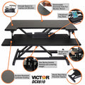 Victor High Rise Height Adjustable Compact Standing Desk with Keyboard Tray, Black, VCTDCX610