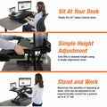 Victor High Rise Height Adjustable Compact Standing Desk with Keyboard Tray, Black, VCTDCX610