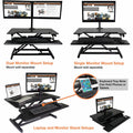 Victor High Rise Height Adjustable Compact Standing Desk with Keyboard Tray, Black, VCTDCX610