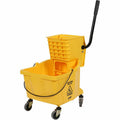 Genuine Joe 35-quart Side Press Mop Bucket & Wringer Combo, Yellow, 18 / Pallet, GJO02347PL