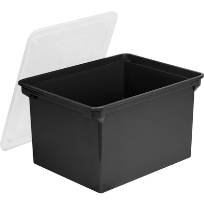 ERA Group Storex Letter/Legal Tote Storage Box, Clear, 4 / Carton, STX61528U04C
