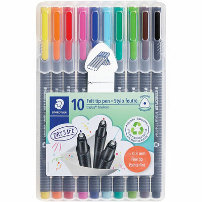 Staedtler Triplus Fineliner 10-piece Porous Point Pens, STD334SB10A6
