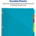 Avery Write & Erase Durable Plastic Dividers with Pocket, Multicolor, 1 Set, AVE16103
