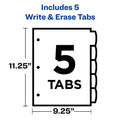 Avery Write & Erase Durable Plastic Dividers with Pocket, Multicolor, 1 Set, AVE16102
