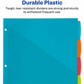 Avery Write & Erase Durable Plastic Dividers with Pocket, Multicolor, 1 Set, AVE16102