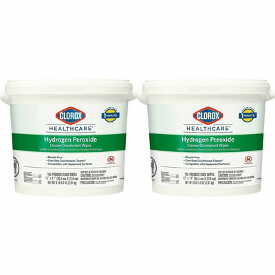 The Clorox Clorox Healthcare Hydrogen Peroxide Cleaner Disinfectant Wipes, White, 2 / Pallet, CLO30826PL