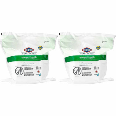 The Clorox Clorox Healthcare Clorox Healthcare Hydrogen Peroxide Cleaner Disinfectant Wipes Bucket Refill, White, 2 / Pallet, CLO30827PL
