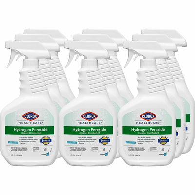 The Clorox Clorox Healthcare Hydrogen Peroxide Cleaner Disinfectant Spray, Clear, 9 / Carton, CLO30828CT