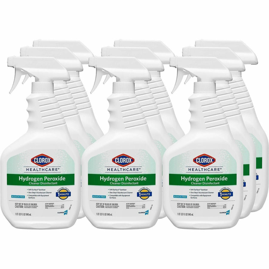 Clorox Healthcare Hydrogen Peroxide Cleaner Disinfectant Spray, Clear, Antibacterial, 2 / Pallet, CLO30828PL
