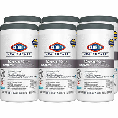 The Clorox Clorox Healthcare VersaSure Cleaner Disinfectant Wipes, White, 6 / Carton, CLO31757CT