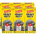 The Clorox Glad ForceFlexPlus Large Drawstring Trash Bags, Black, 6 / Carton, CLO70359CT