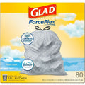 The Clorox Glad ForceFlex Tall Kitchen Drawstring Trash Bags, White, 40 / Bundle, CLO78899BD
