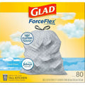The Clorox Glad ForceFlex Tall Kitchen Drawstring Trash Bags, White, 3 / Carton, CLO78899CT
