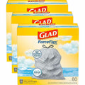 The Clorox Glad ForceFlex Tall Kitchen Drawstring Trash Bags, White, 3 / Carton, CLO78899CT