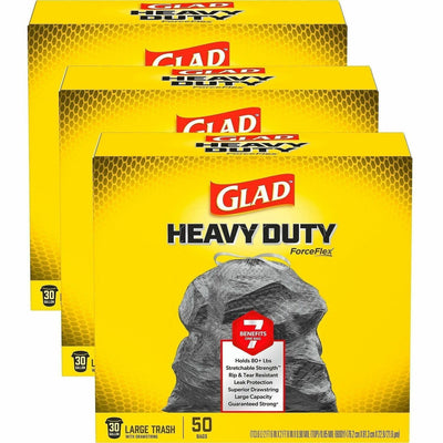 The Clorox Glad ForceFlexPlus Drawstring Large Trash Bags, Black, 2 / Pallet, CLO78997PL