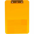 Business Source Flat Clip Clipboard, Neon, Orange, 9" Width x 12" Length, BSN01866